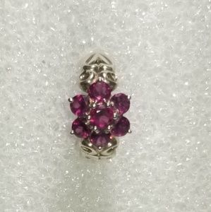 Sterling and Brazilian Plum Garnet Ring